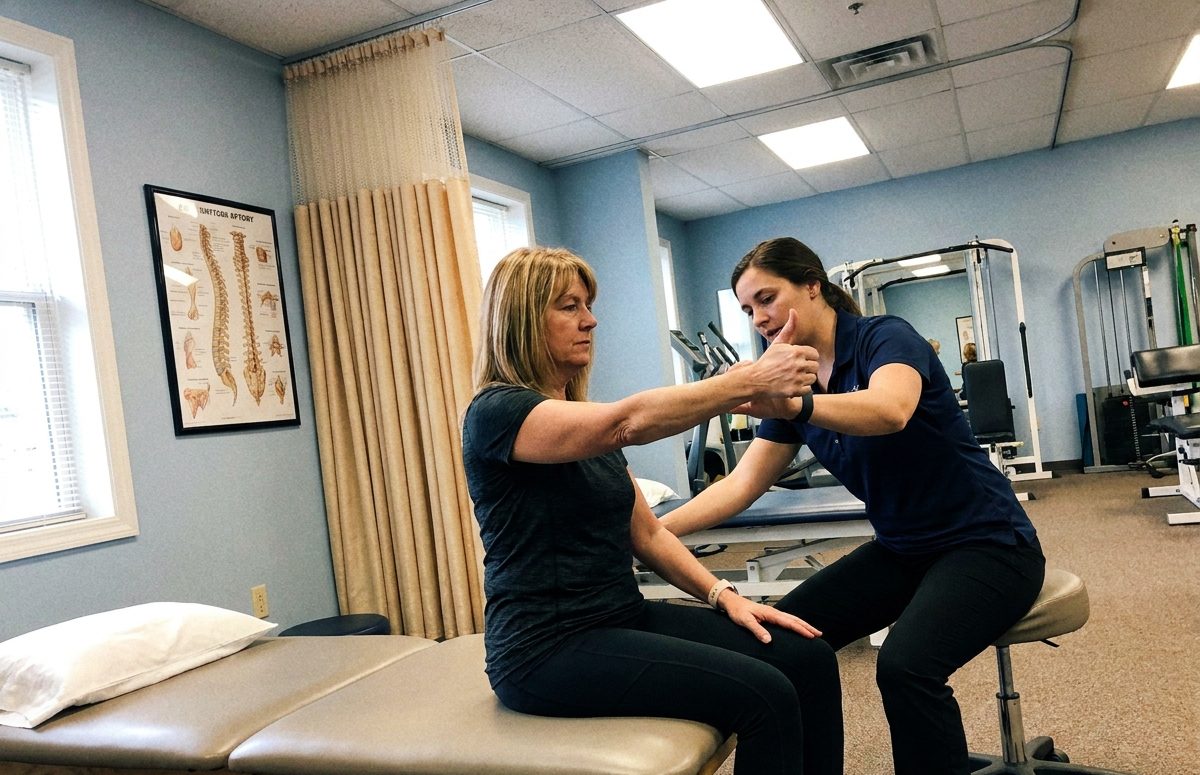 A vestibular therapy session at the PT office